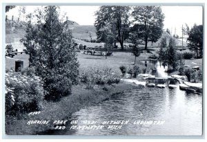 1960 Roadside Park US 31 Between Ludington & Pentwater MI RPPC Photo Postcard