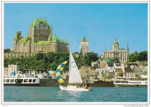 Sail Boat, Saint Lawrence River, QUEBEC CITY, Quebec, Canada, 50-70's