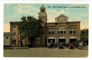 MI - Grand Rapids. Fire Department Engine House & Apparatus ca 1910