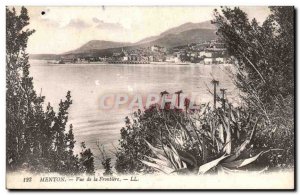 Old Postcard Menton View of the border