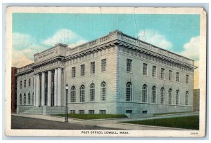 1936 Post Office Building Lowell Massachusetts MA Vintage Posted Postcard 