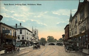 Attleboro Massachusetts MA Park Street Early Cars c1910 Vintage Postcard