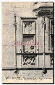 Old Postcard Bourges Palais Jacques Coeur Facade Detail of a maid waiting for...