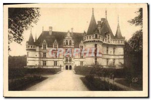 Old Postcard Azay le Rideau I and L The National Chateau north fa?ade the ent...