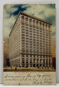 First National Bank Building Chicago Postcard A14