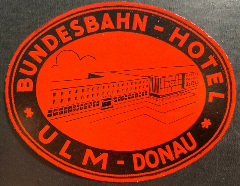 Mint Air Baggage Label Tag Bundesbahn Hotel Ulm Germany