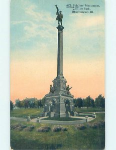 Divided-back MONUMENT SCENE Bloomington Illinois IL AE7923