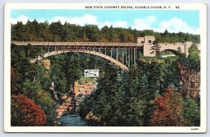 New State Highway Bridge Ausable Chasm New York NY Nature Attraction Postcard