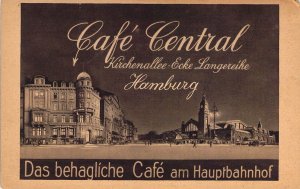 c.'07, Cafe Central, Hamburg, Germany, Old  Advertising Postcard., Old Postcard