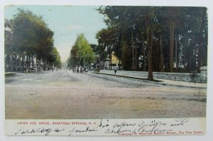 VINTAGE UNDIVIDED POSTCARD - UNION AVE. DRIVE SARATOGA SPRINGS NY