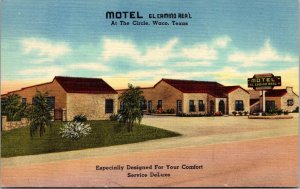 Linen Postcard Motel El Camino Real at the Circle in Waco, Texas