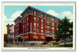 c1930s Hotel Malbourne Durham North Carolina NC Vintage Unposted Postcard 