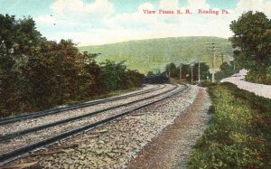 Rail Road View Reading Pennsylvania PA Mountain View Attraction Postcard