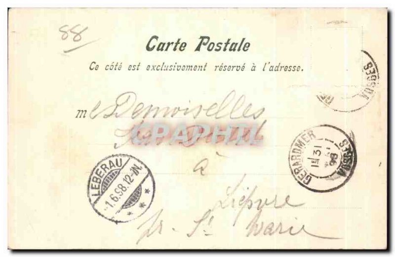 Old Postcard Col de la Schlucht The Bridge Vologne Map 1898