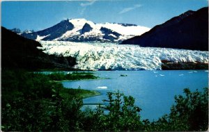Mendenhall Glacier Juneau Alaska Ice Snow Mountain Postcard VTG UNP Mike Roberts 