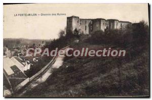 Old Postcard La Ferte Milon Path Ruins