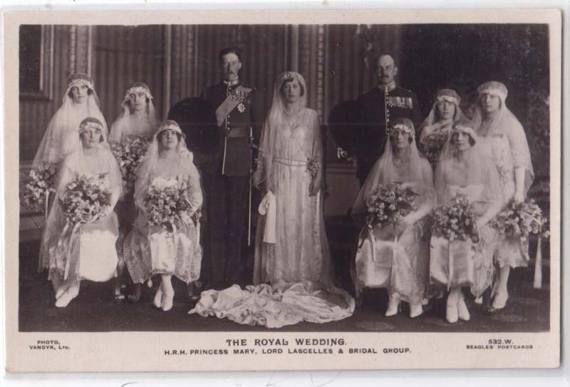 RPPC, Royal Wedding - H.R.H. Princess Mary, Lord Lascelles &