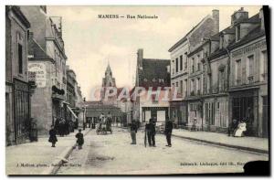 Old Postcard Mamers Rue Nationale