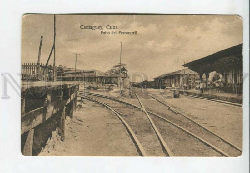 443296 CUBA Camaguey Train Station Vintage postcard