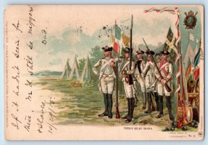 1905 French Relief Troops With Flags American Revolution Yonkers NY Postcard