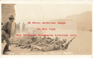 Mexico Border War, RPPC, US Soldiers with Rifles on Mexican Border, Horne