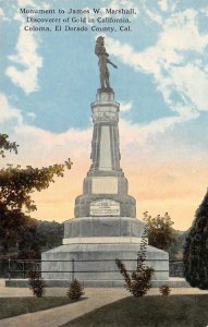 Monument to James Marshall, Coloma, El Dorado County c1910s Vintage Postcard