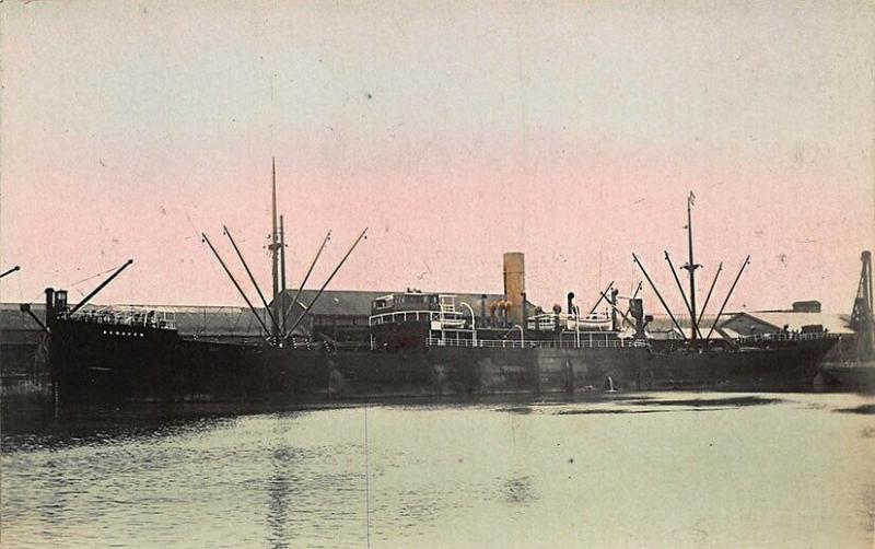 Benavon Cargo Steamship Tinted Real Photo RPPC Postcard