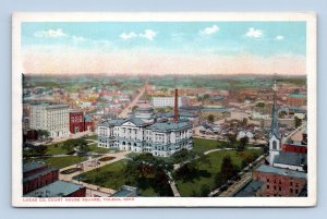 Birds Eye View Lucas County Courthouse Toledo Ohio OH UNP WB Postcard O1