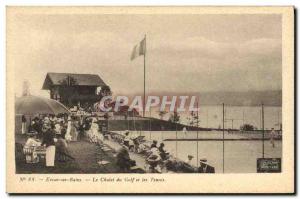 Old Postcard Tennis Evian les Bains The golf cottage and tennis