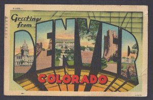 1947 DENVER CO, 5c X 2=10c RATE TO ARGENTINA ON PPC FROM DENVER BEND RIGHT SIDE