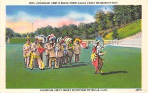 Cherokee Indians doing their Eagle Dance on Reservation Great Smoky Mountains...