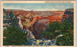 c1940s Grand Canyon, AZ Look To Vishnu Temple PC Fred Harvey from Duck Rock A292