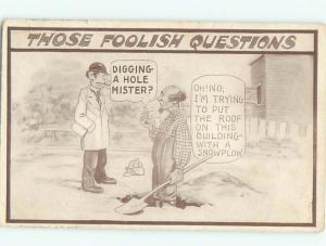 Pre-Linen Comic MAN IS DIGGING A HOLE AB9231