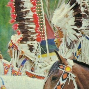 USA Native Americans Riding Horses Vintage Postcard 07.64