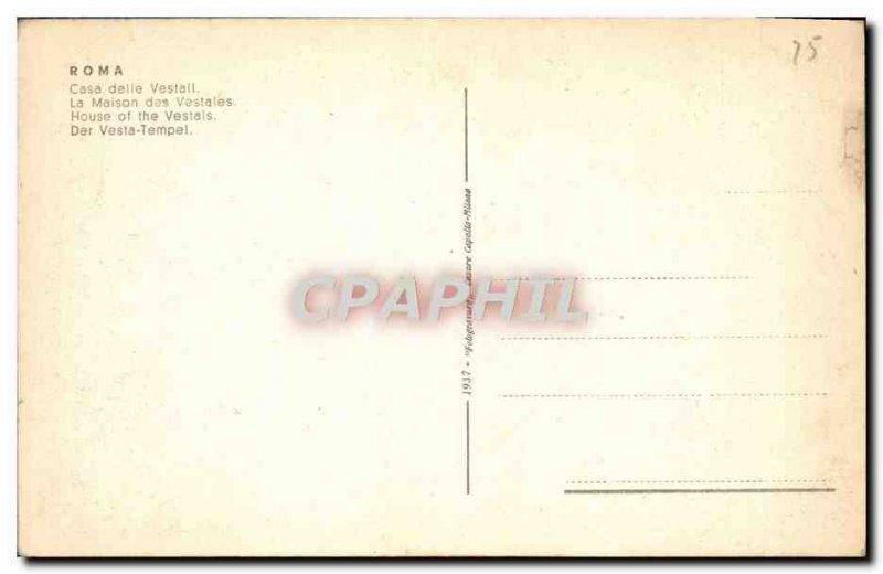 Old Postcard Roma Casa delle Vestalli