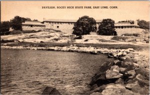 Pavilion, Rocky Neck State Park, East Lyme CT Vintage Postcard N68