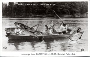 Postcard Canada Ontario Burleigh Falls - Catching Loads of Fish - exaggerated