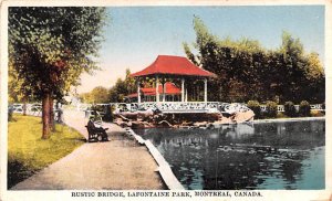 Rustic Bridge, Lafontaine Park Montreal Unused 