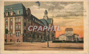 Old Postcard Duisburg Landgericht und Theater