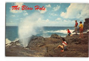 Oahu Hawaii HI Vintage Postcard The Blow Hole Salt Water Geyser