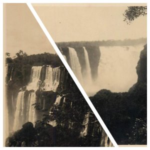 Unit of 2 photo postcards Iguazu waterfall Argentina c.1931