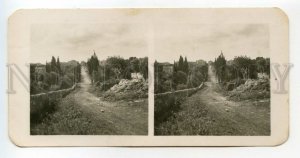 484514 ISRAEL Haifa road mount Carmel STEREO PHOTO