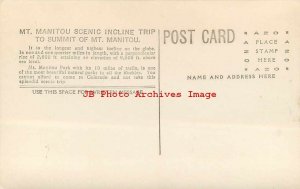 3 Postcards, Manitou, Colorado, RPPC, Tourists on Incline Train 