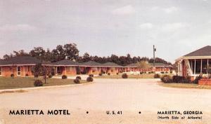 Marietta Georgia 1952 Postcard Marietta Motel US 41