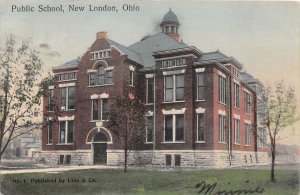 J35/ New London Ohio Postcard c1910 Public School Building  310