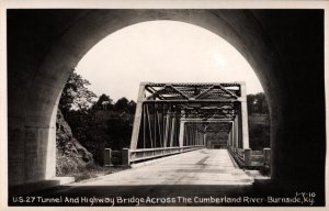 RPPC Real Photo Postcard - US 27 Bridge - Cumberland River - Burnside, Kentucky