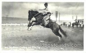 Oklahoma Culrley on Fire Fly, Pikes Peak Rodeo, Real Photo Western Cowboy Unu...