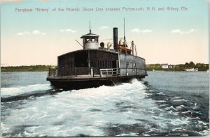 Ferry 'Kittery' Boat Ship Portsmouth NH Kittery ME Postcard E87