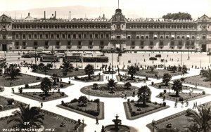 Postcard Photo Cathedral Plaza de la Constitucion Zolaco Mexico City RPPC