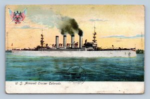 US Armored Cruiser Colorado Correspondence UDB Postcard L16